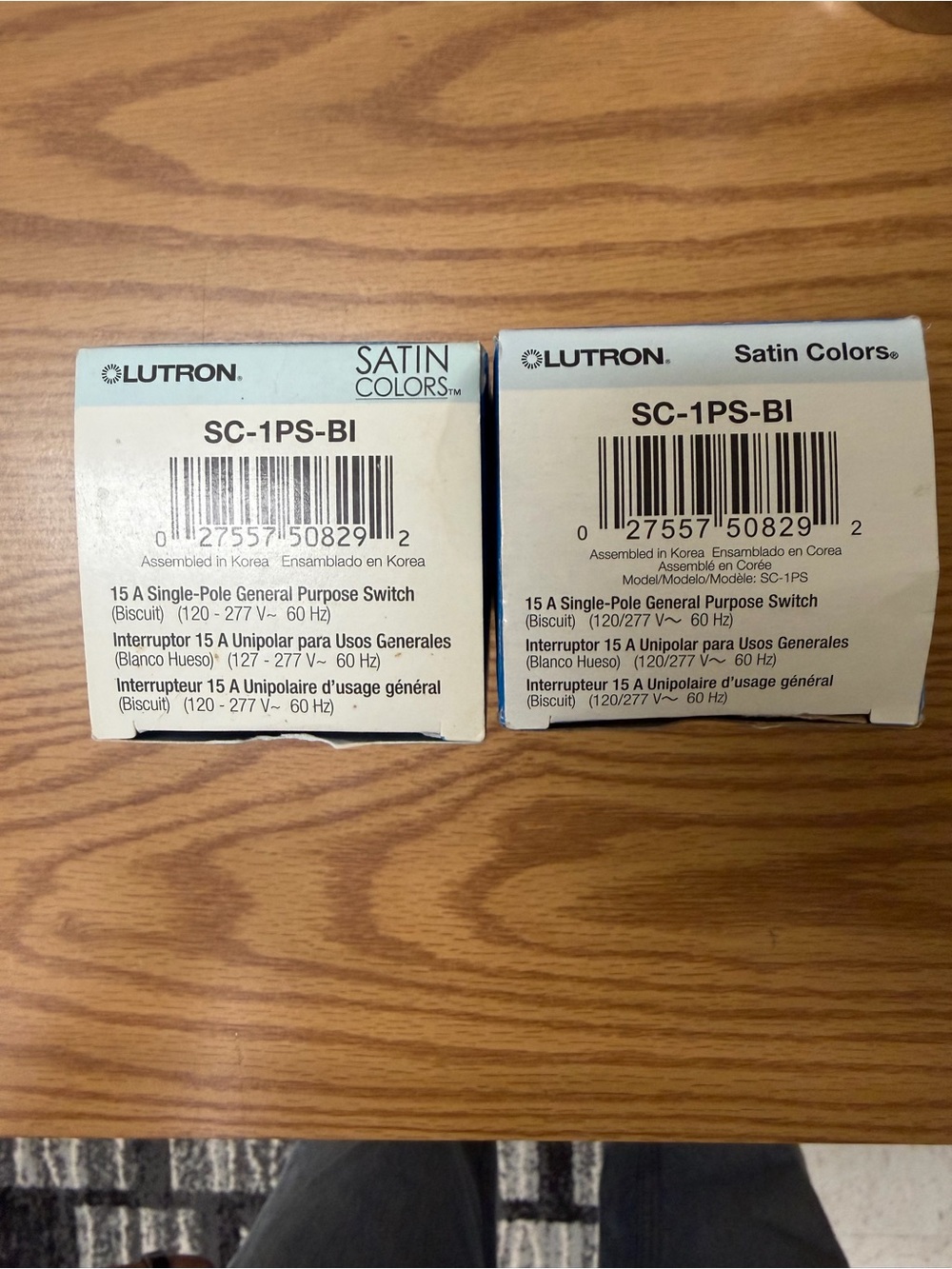 2 - Lutron SC-1PS-BI Satin Colors Biscuit Single-Pole Switch